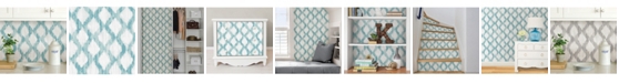 Brewster Home Fashions Teal Floating Trellis Peel And Stick Wallpaper